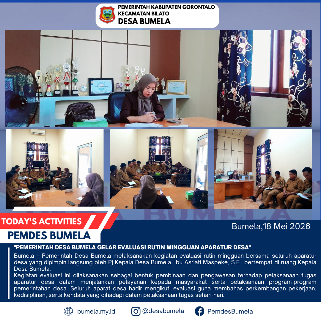 Pemerintah Desa Bumela Gelar Evaluasi Rutin Mingguan Aparatur Desa